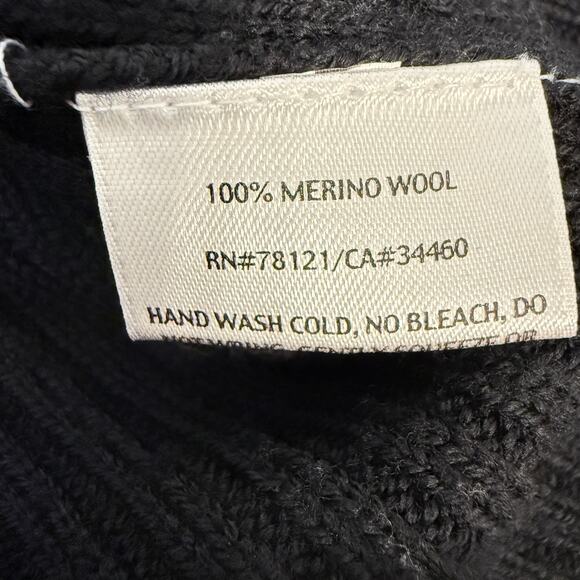 Eileen Fisher Merino Wool Sweater Vest Black Open Front Rib Knit Minimalist | M - Picture 5 of 9